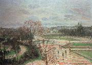Camille Pissarro the tuileries gardens,rainy weather France oil painting artist